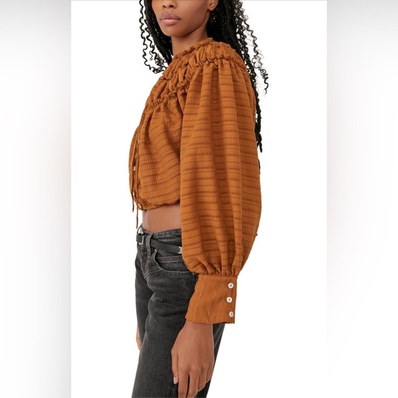 🌺Free People Hailey Crop Long Sleeve Blouse 🌸🌺 - Picture 4 of 10